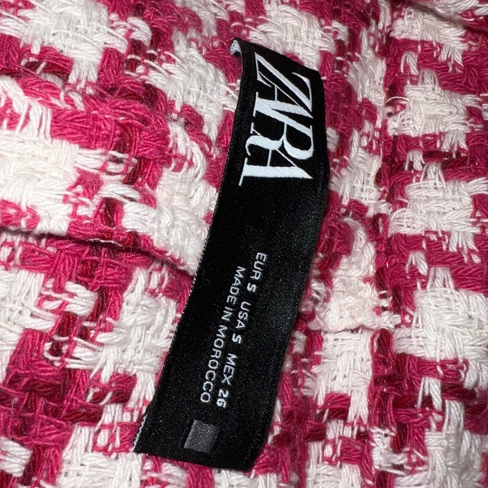 Zara Raspberry Short Tweed Overshirt - Picture 5 of 6